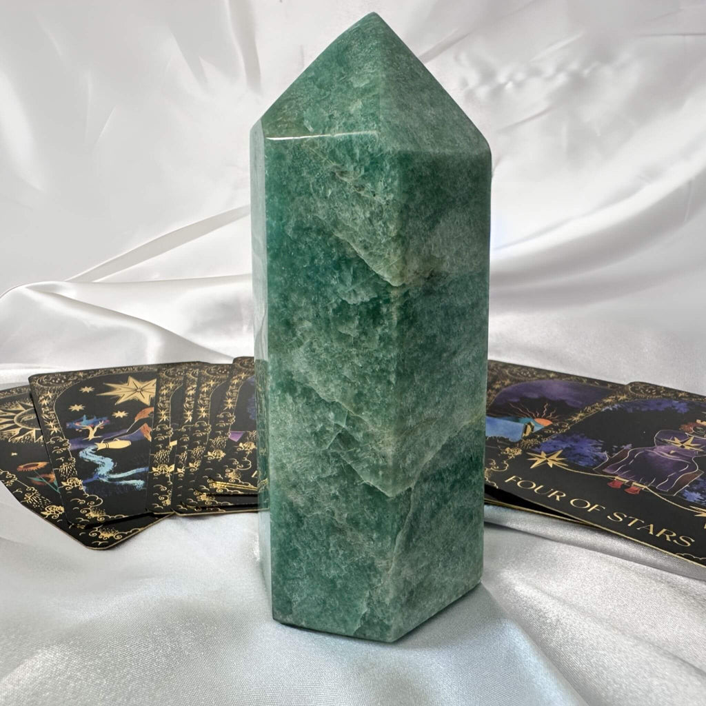 shades of green Amazonite crystal tower